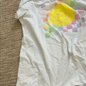 Cat & Jack White Tee with Colorful Smiley Design